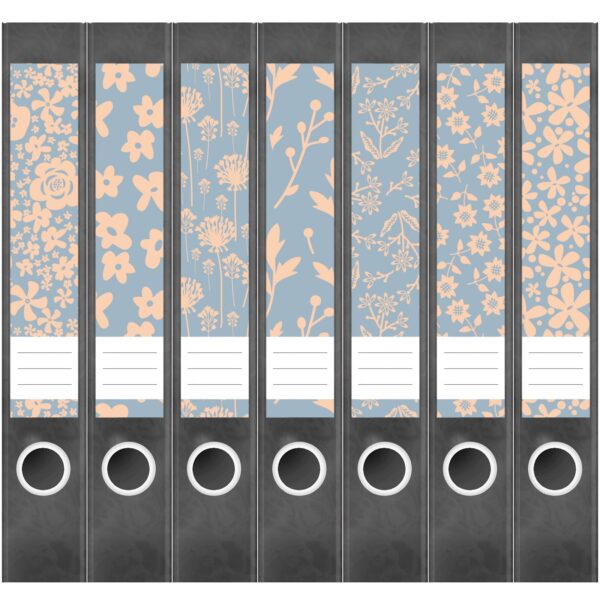 Etiketten für Ordner | Deko 31 Muster Mix | 7 Aufkleber für schmale Ordnerrücken | Selbstklebende Design Ordneretiketten Rückenschilder